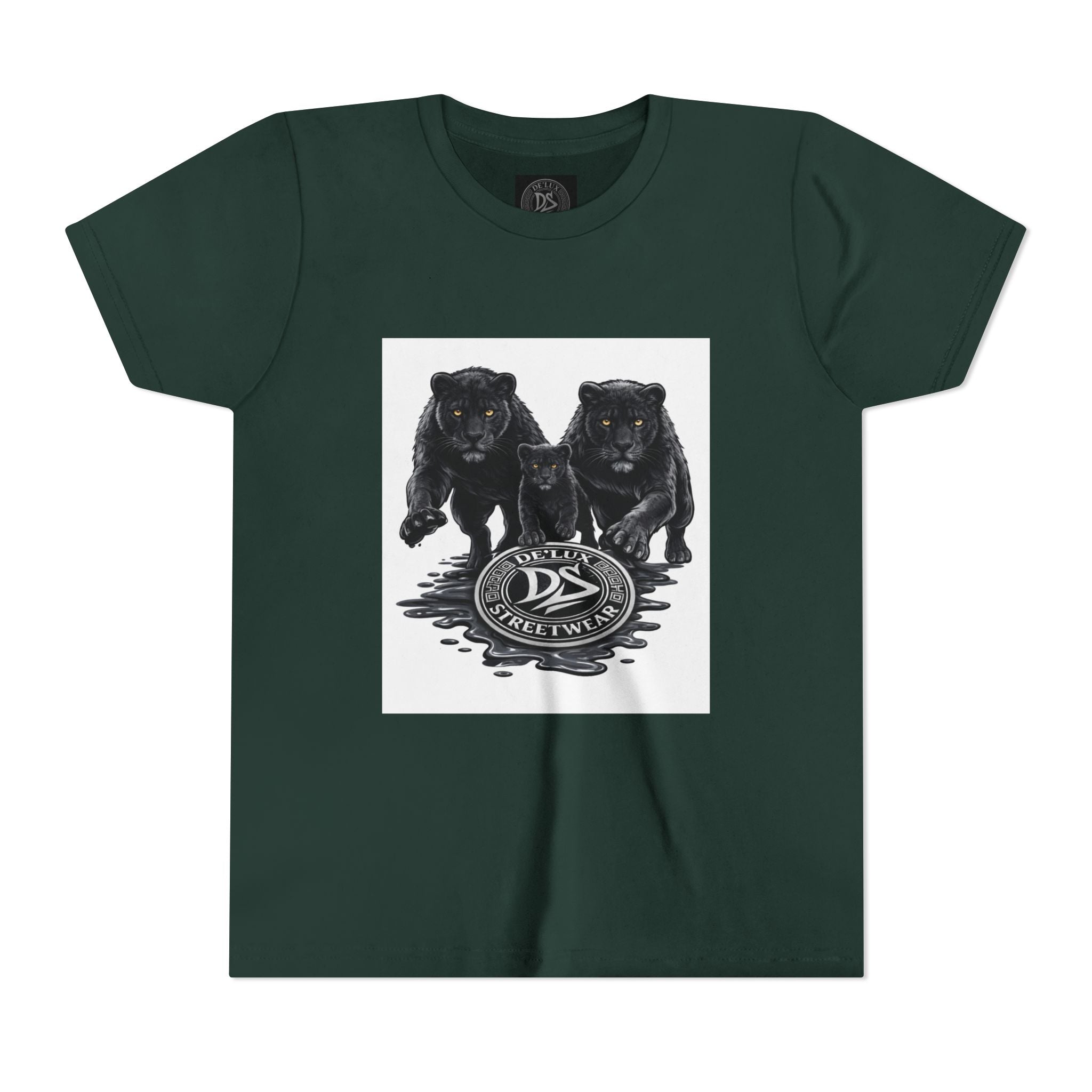 Youth Tee — Twin Black Panthers Graphic Kids T-Shirt