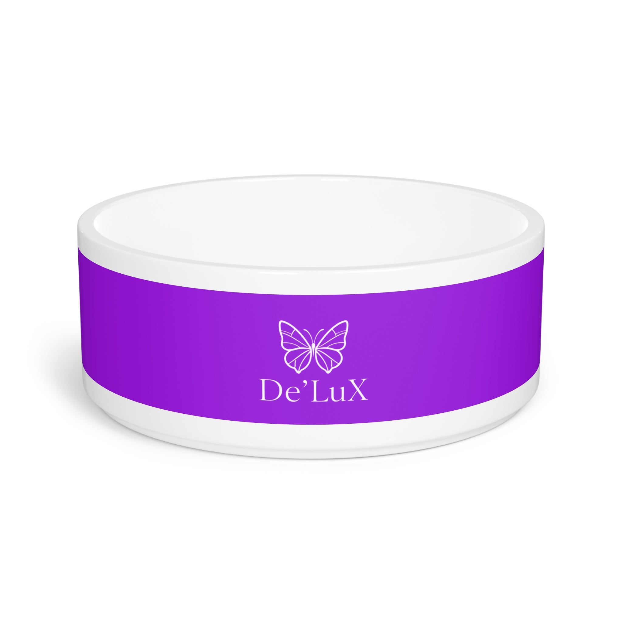 Pet Bowl — De'LuX Purple Butterfly Ceramic Pet Bowl