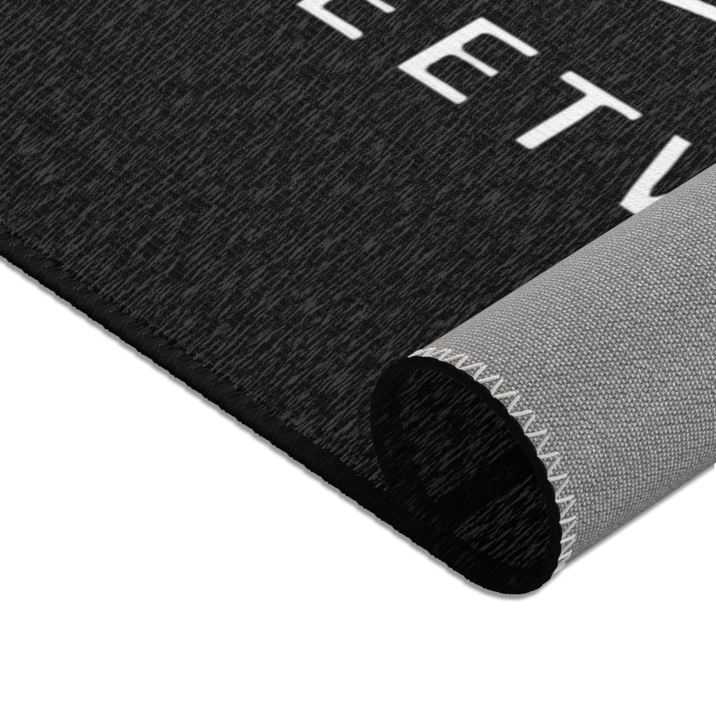 Delux Streetwear Black Logo Area Rug — Modern Urban Entryway Mat