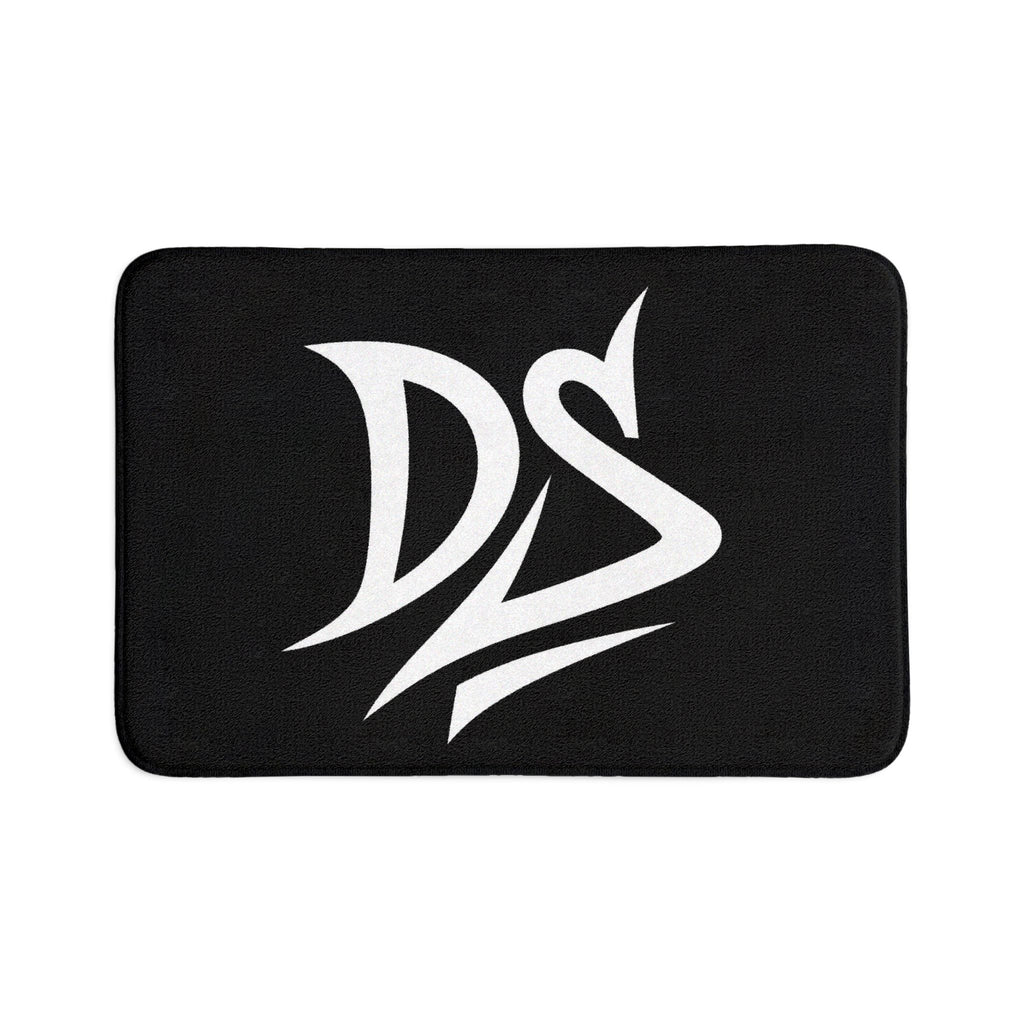Black Bathroom 3-Piece Rug Set with White DS Logo – Toilet Lid, Contour & Bath Mat