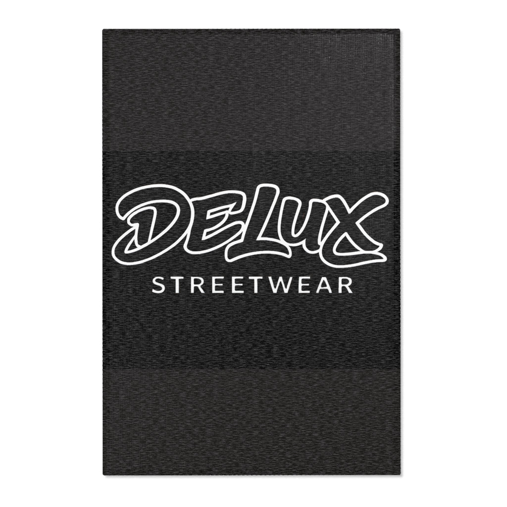 Delux Streetwear Black Logo Area Rug — Modern Urban Entryway Mat