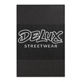 Delux Streetwear Black Logo Area Rug — Modern Urban Entryway Mat