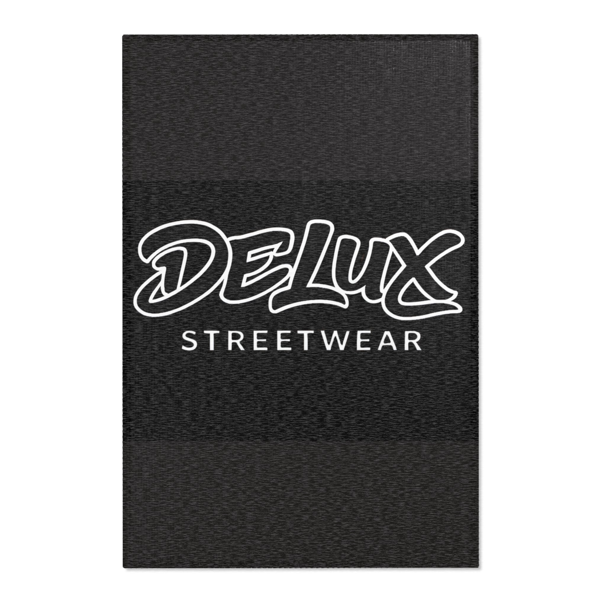 Delux Streetwear Black Logo Area Rug — Modern Urban Entryway Mat