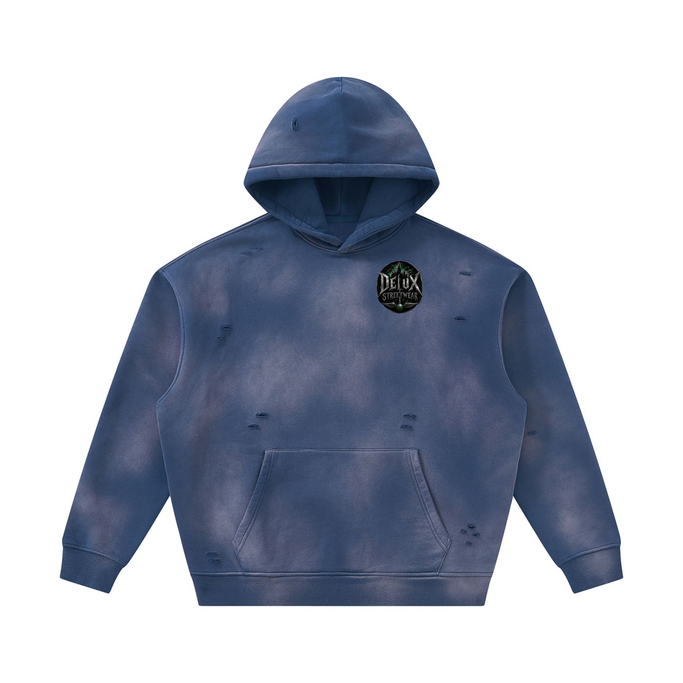 Midnight Sunfade Frayed Fleece Hoodie