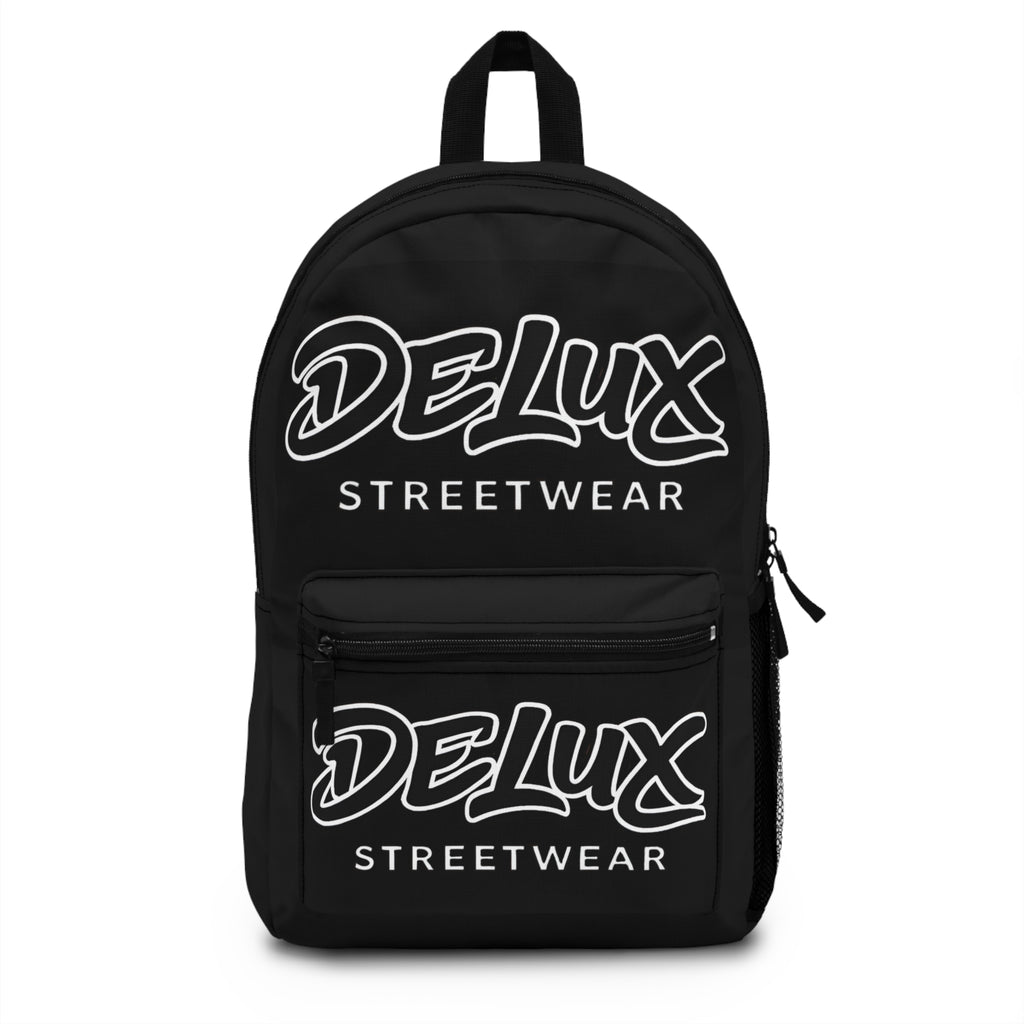 DELUx Streetwear Backpack — Black Urban Logo Backpack