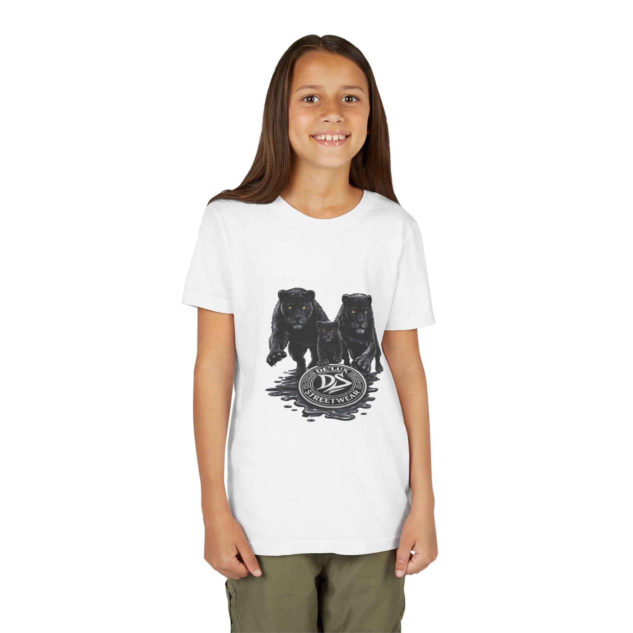 Youth Tee — Twin Black Panthers Graphic Kids T-Shirt