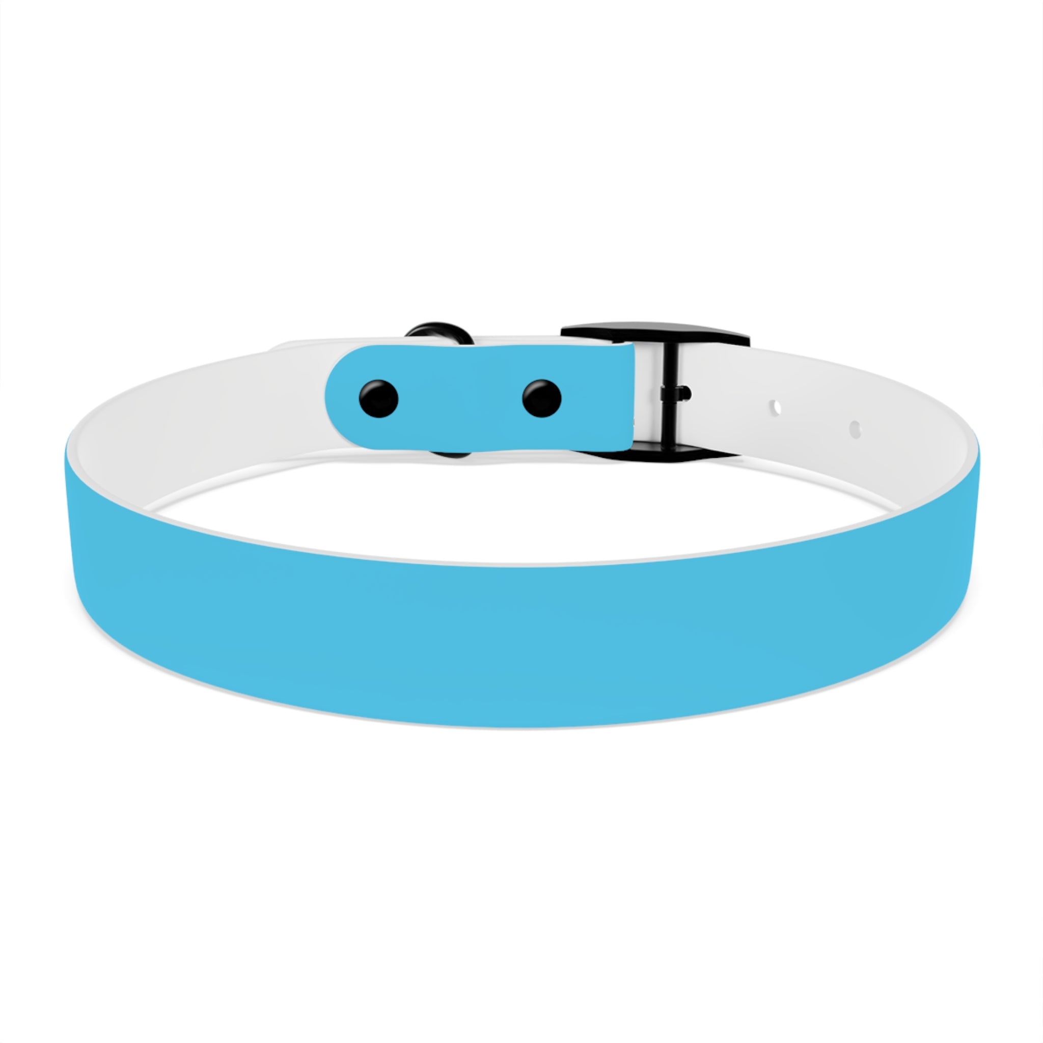Aqua Blue Dog Collar — Durable Waterproof Pet Collar with Black Buckle