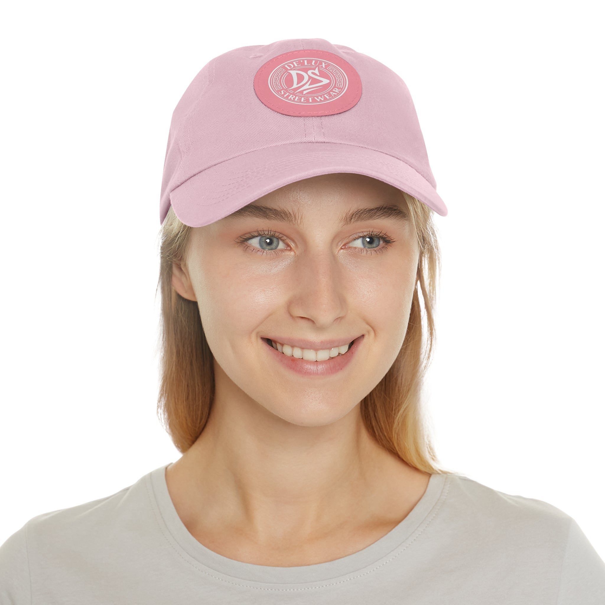 Deluxe Streetwear Leather Patch Dad Hat — Round Logo Cap