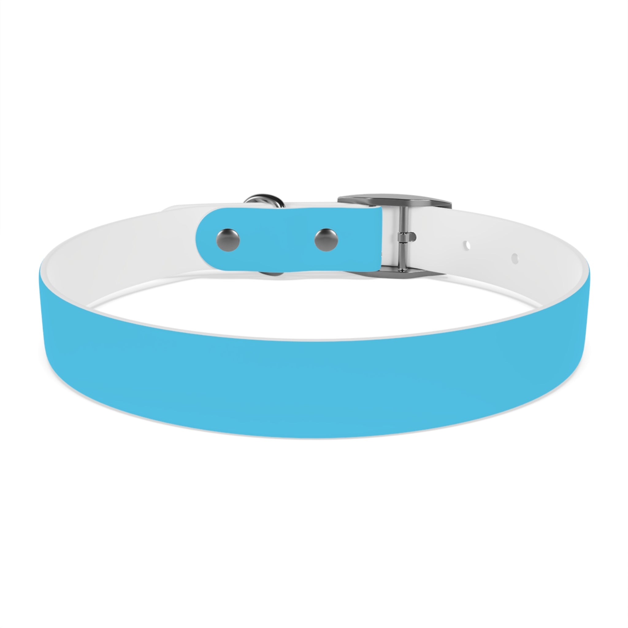 Aqua Blue Dog Collar — Durable Waterproof Pet Collar with Black Buckle