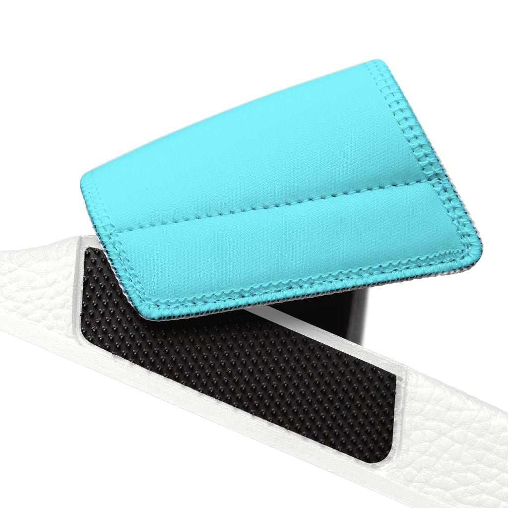 Women's Removable-Strap Slide Sandals — Personalized Aqua Slides with Bow Accent