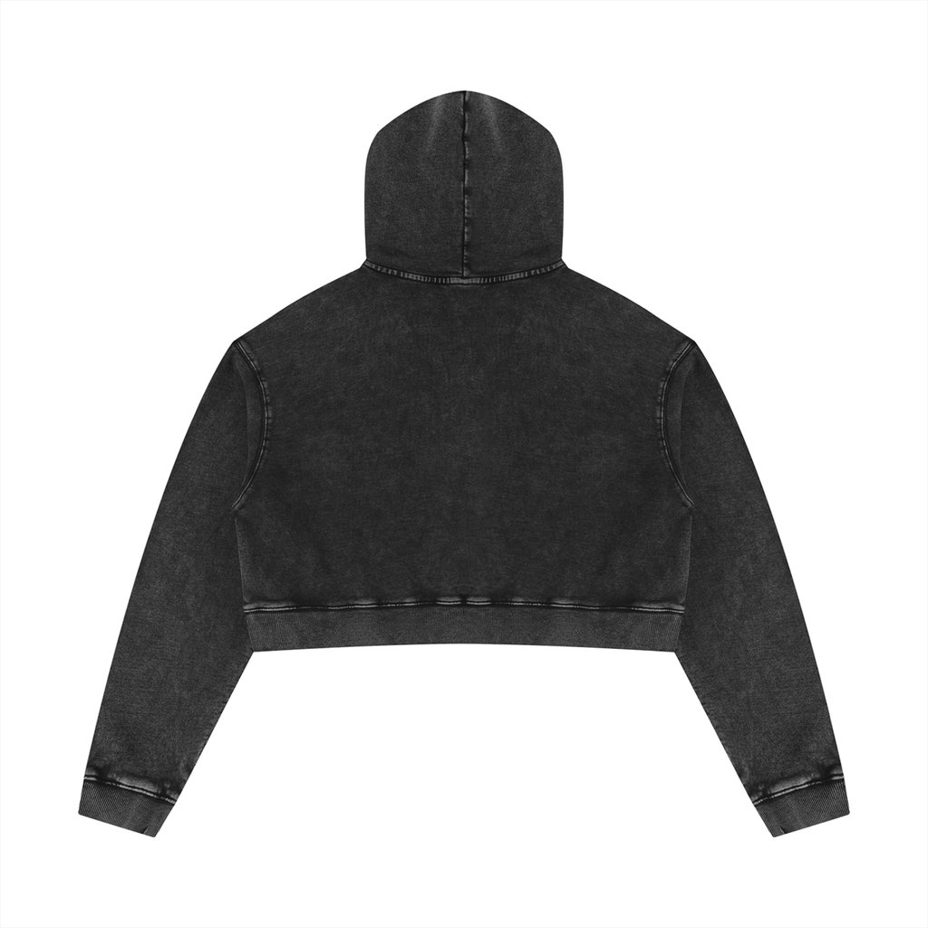 DeLuX Women’s Mineral Washed Crop Hoodie