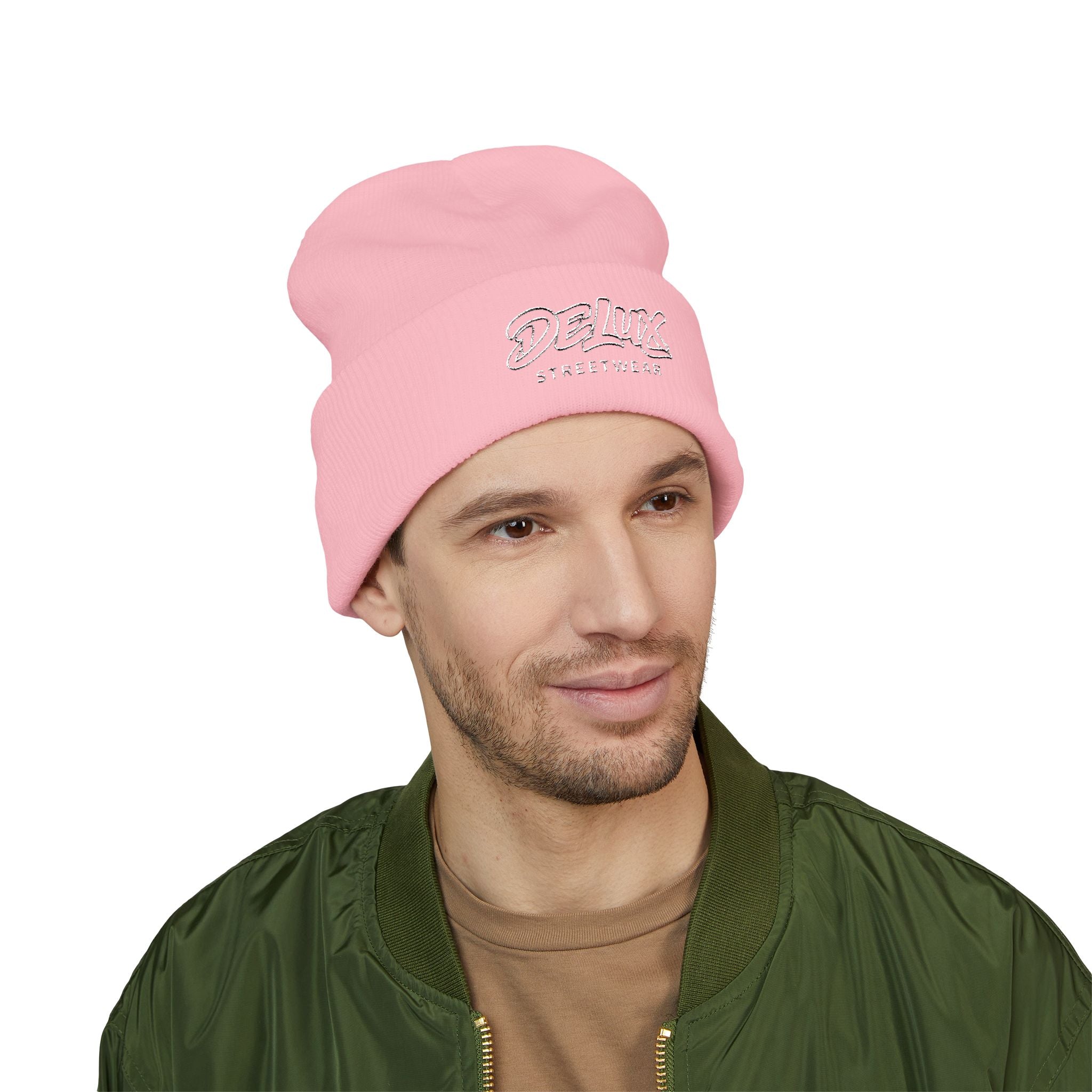 Delux Streetwear Embroidered Cuffed Beanie — Bold Knit Hat
