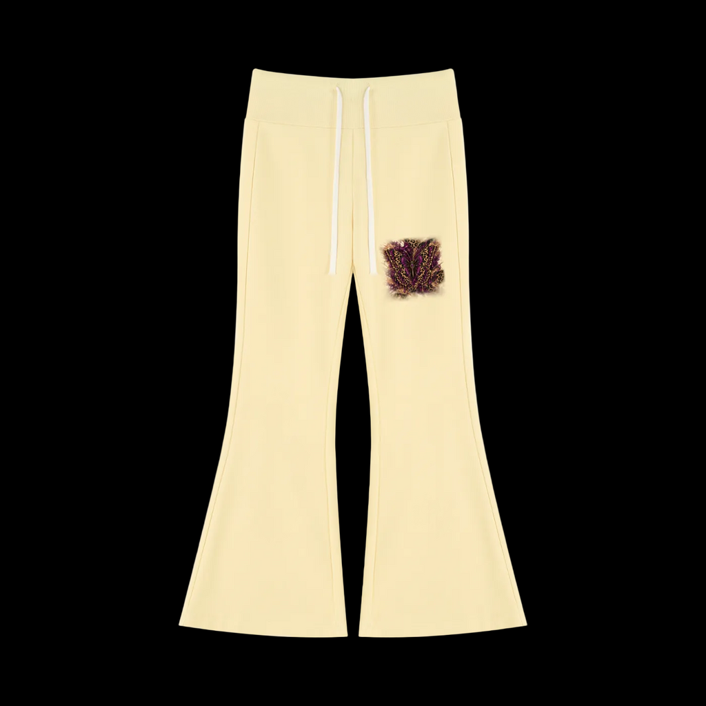 DeLuX Women's Drawstring Flared Leg Pants