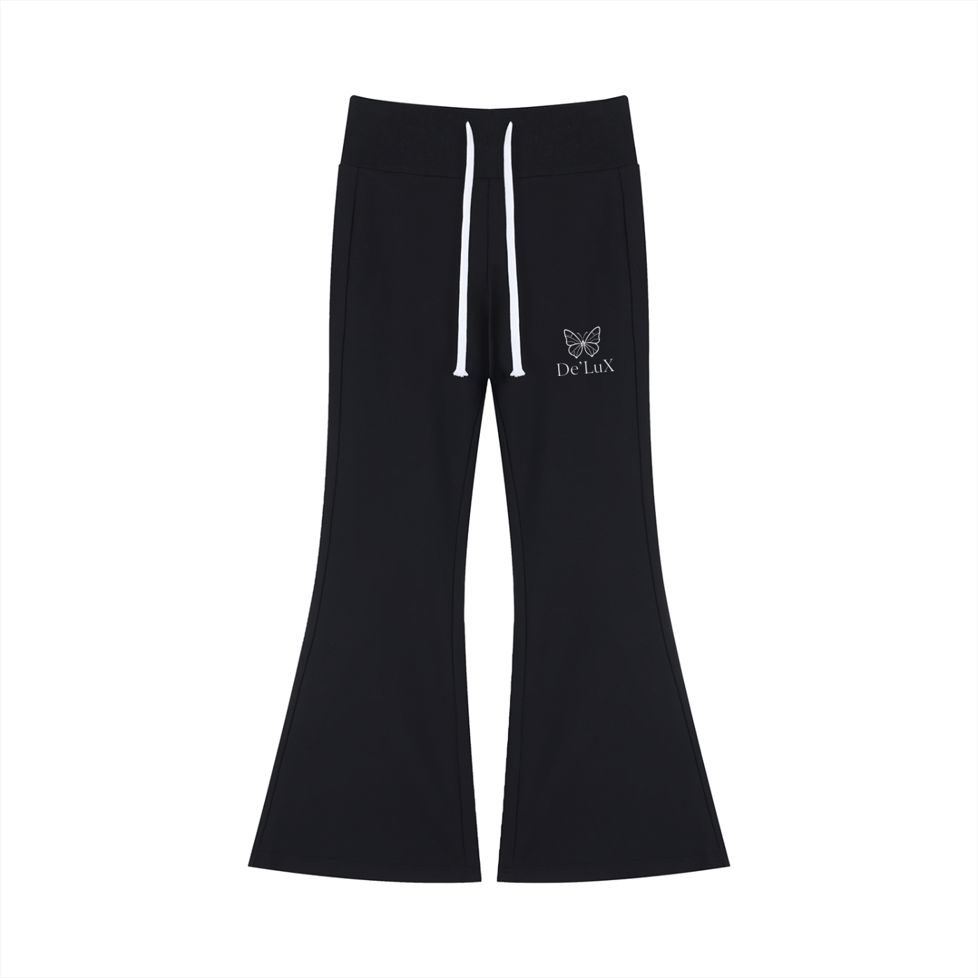 DeLuX Women's Drawstring Flared Leg Pants