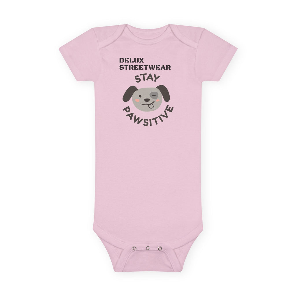 Baby Onesie - "Stay Pawsitive" Cute Dog Graphic Infant Bodysuit