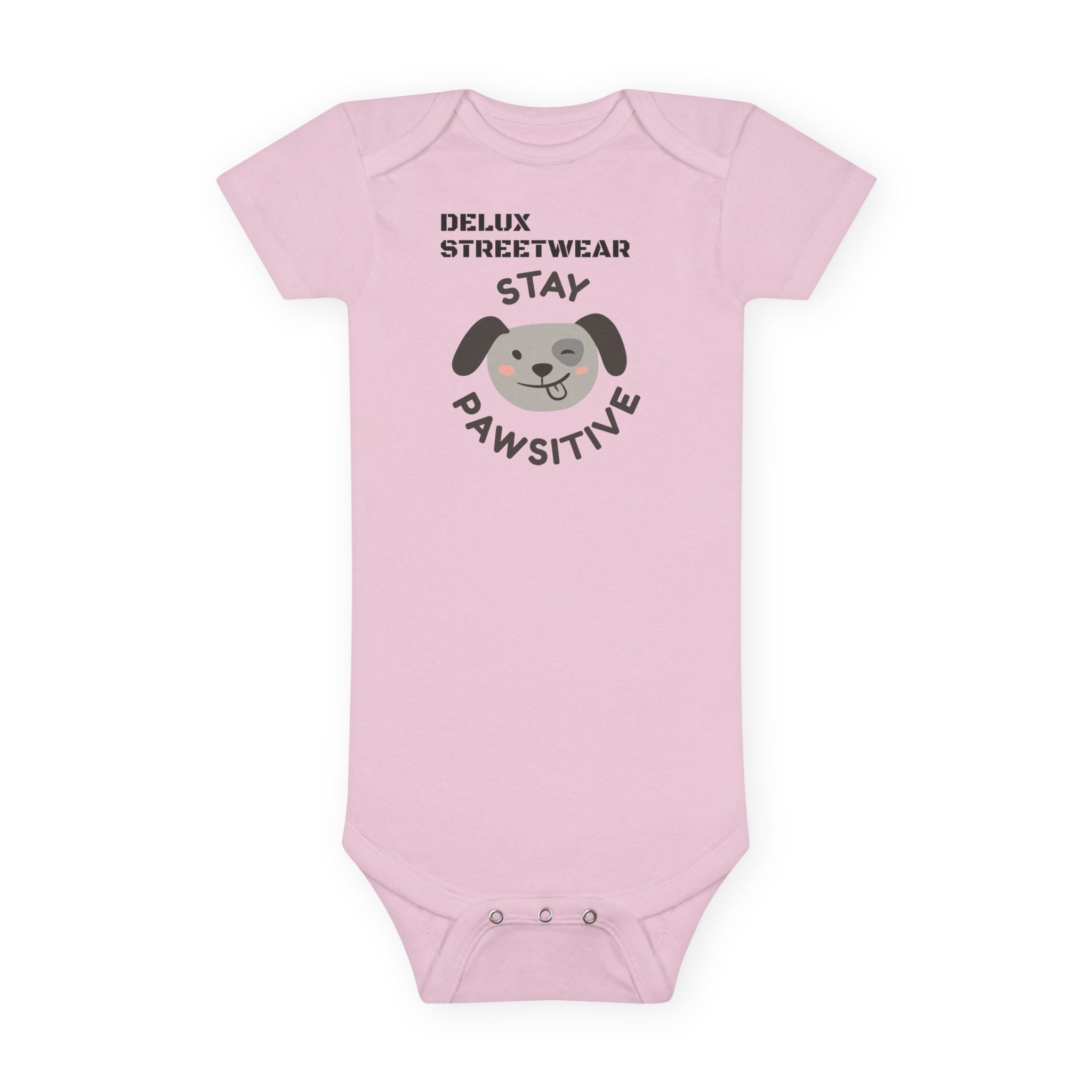 Baby Onesie - "Stay Pawsitive" Cute Dog Graphic Infant Bodysuit