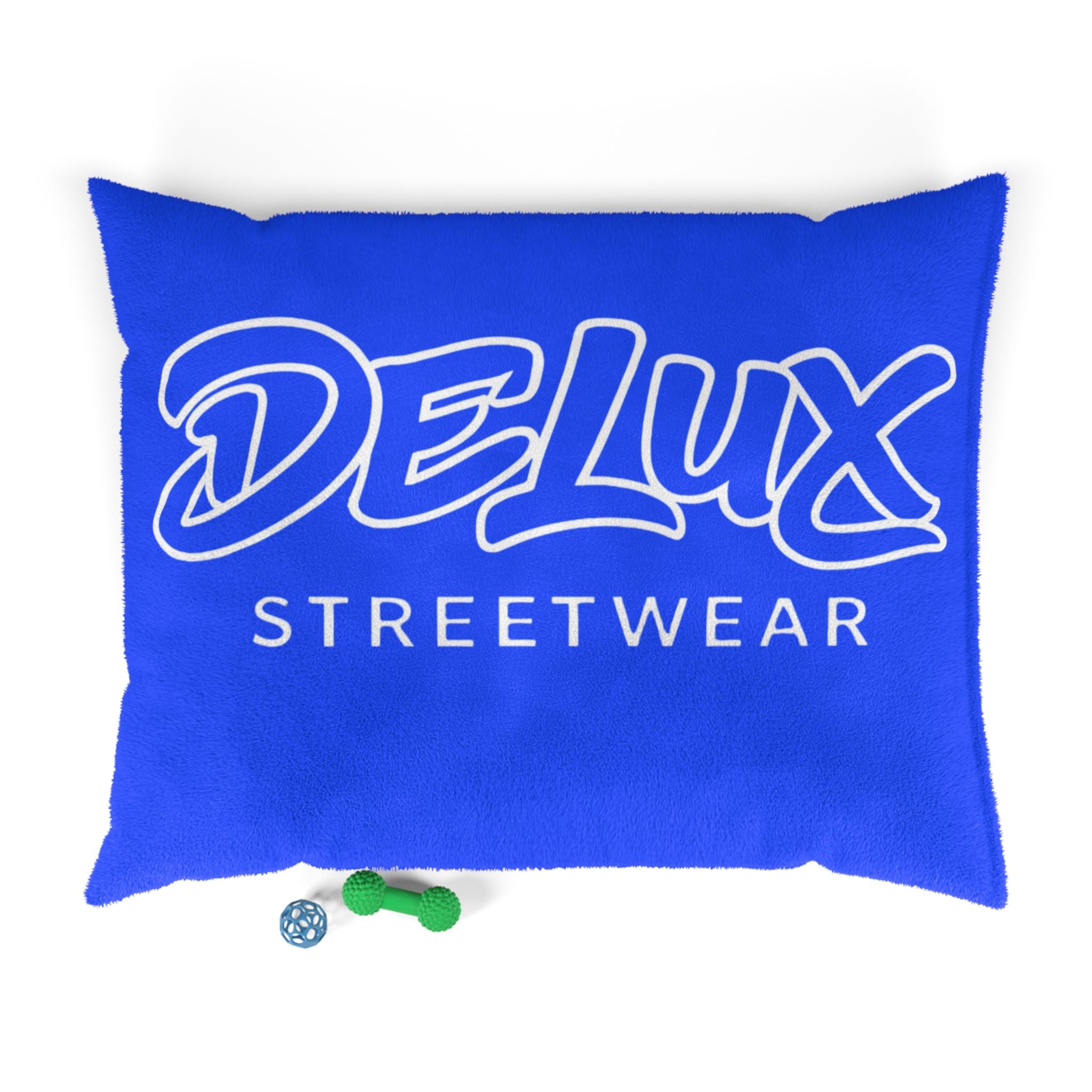 Delux Streetwear Blue Pet Bed – Cozy Designer Logo Cushion for Dogs & Cats