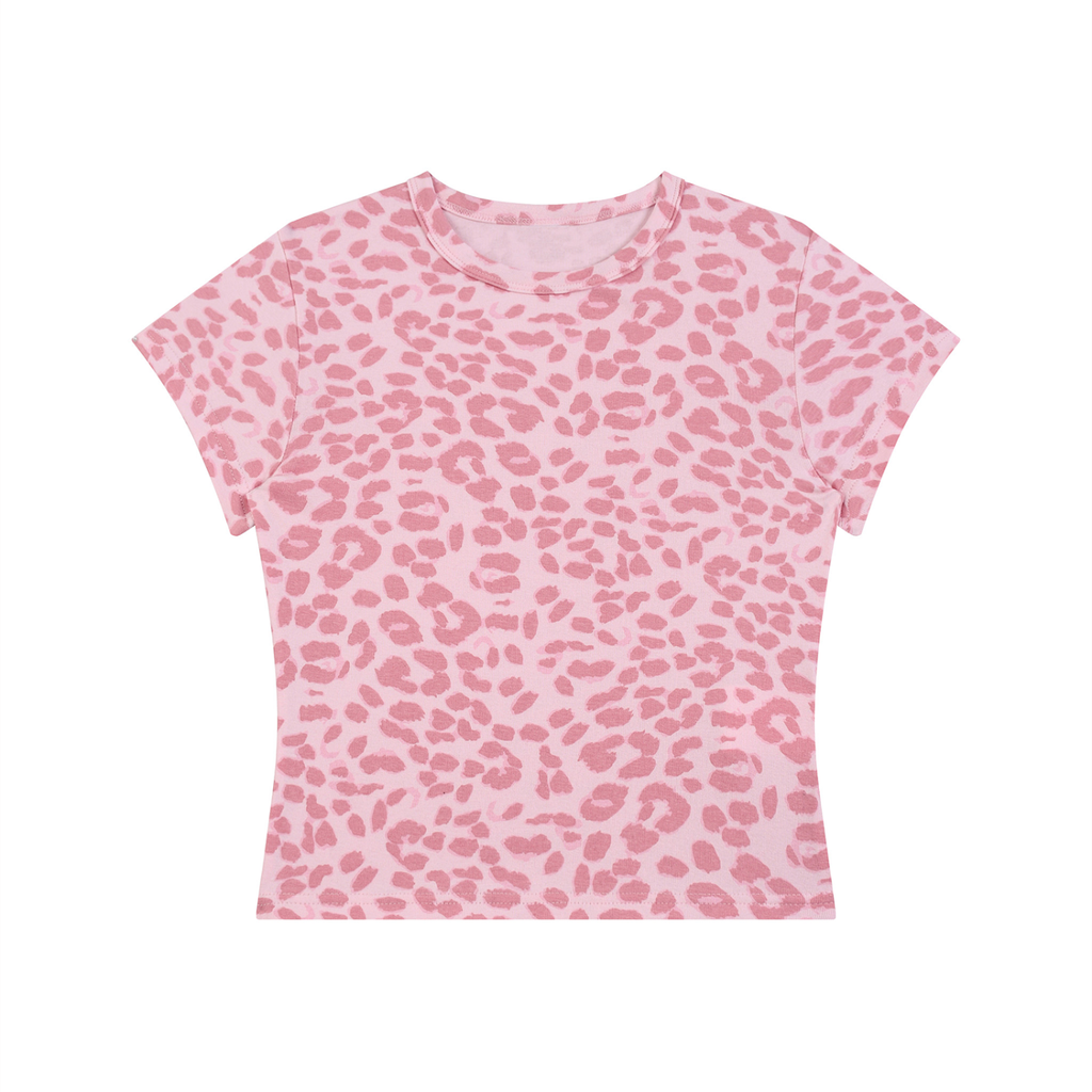 DeLuX Women’s Leopard Print Crop T-Shirt