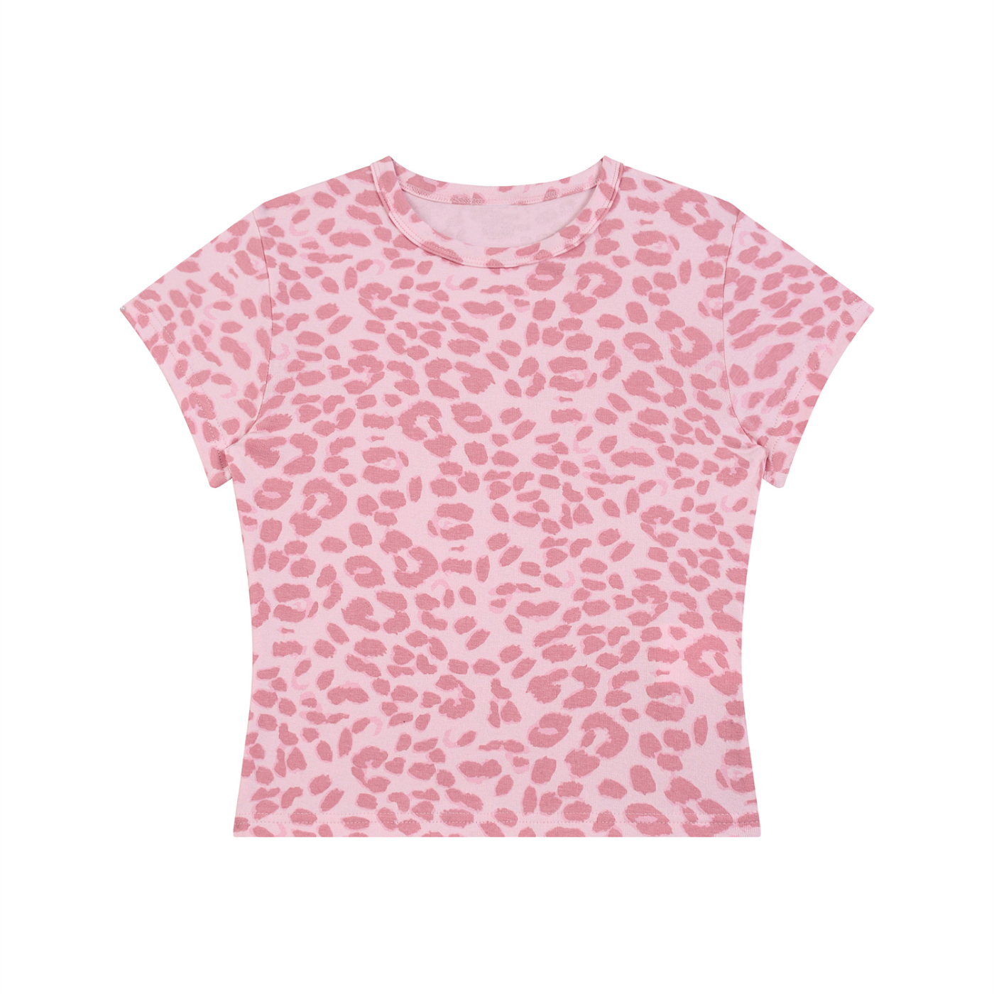 DeLuX Women’s Leopard Print Crop T-Shirt