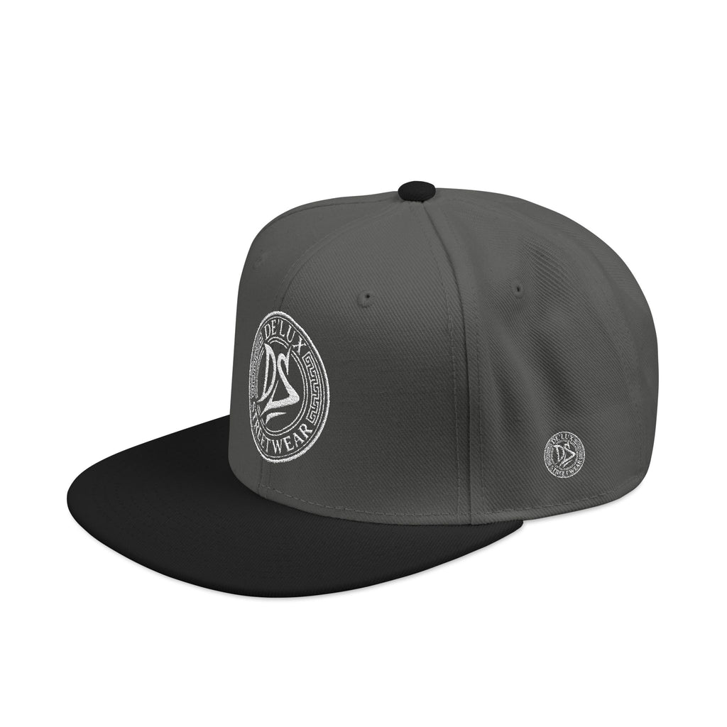 Embroidered Snapback Hat — Vintage Circle Logo Streetwear Cap
