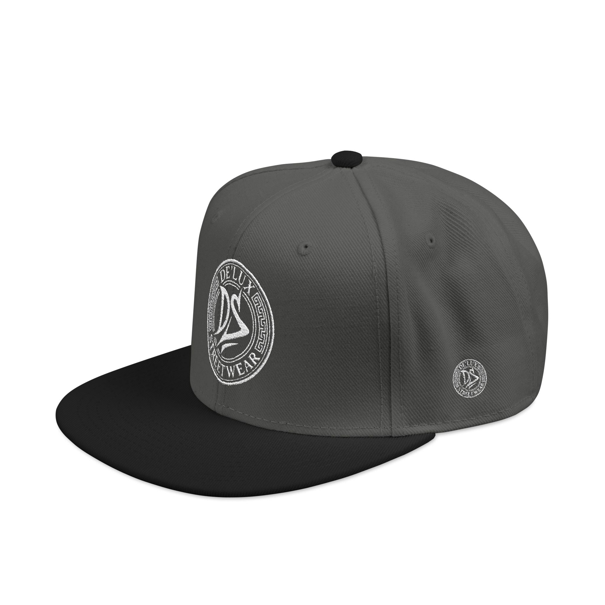 Embroidered Snapback Hat — Vintage Circle Logo Streetwear Cap