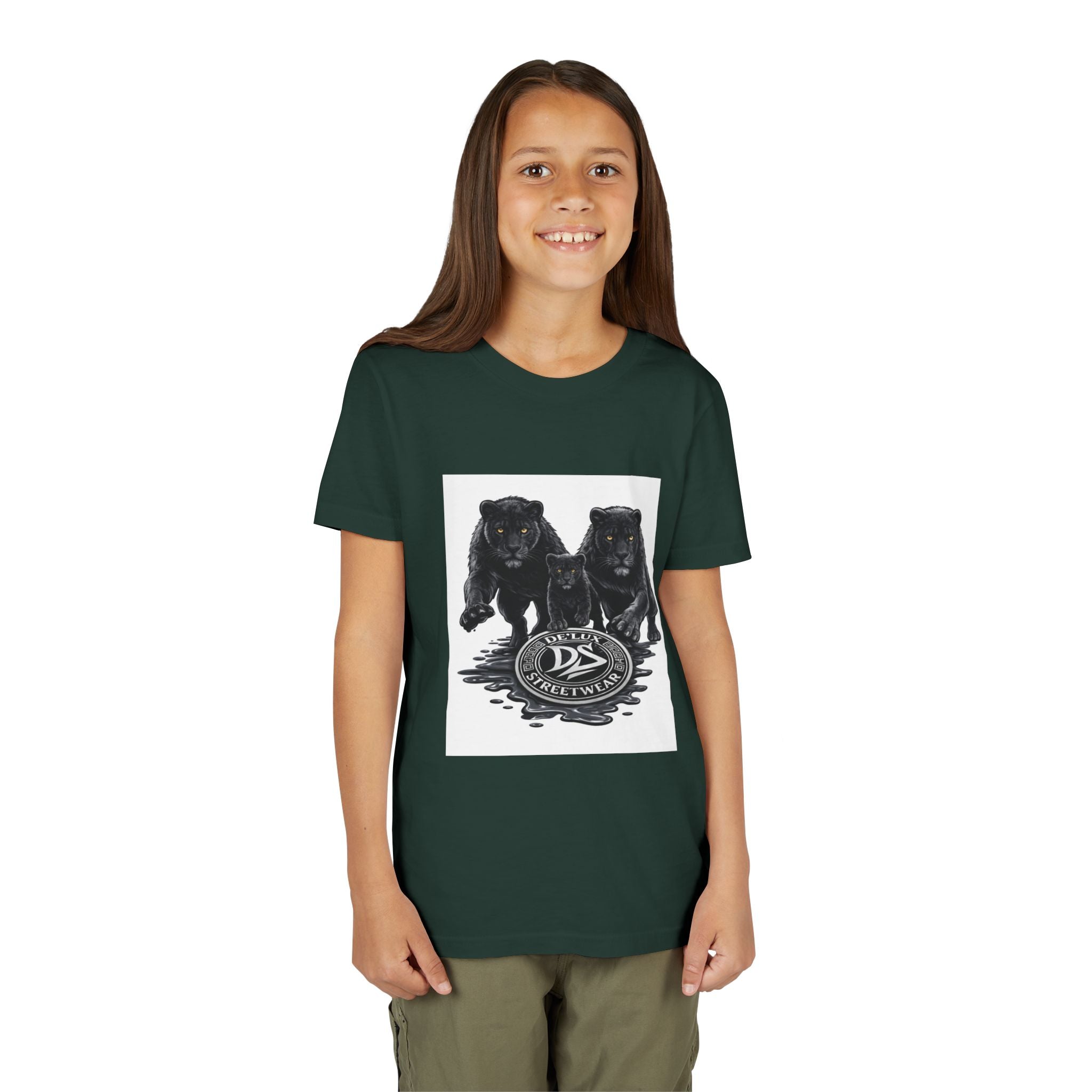 Youth Tee — Twin Black Panthers Graphic Kids T-Shirt