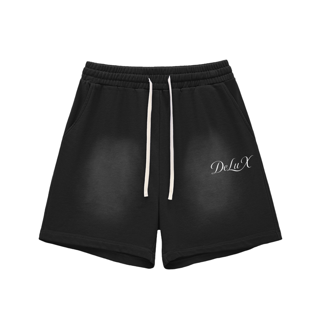 Sun Fade Raw Edge Cotton Shorts
