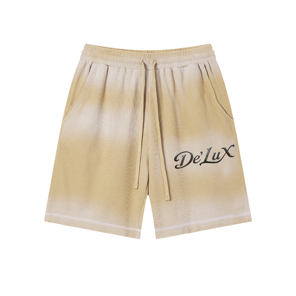Unisex Sunfade Waffle Raw Hem Shorts