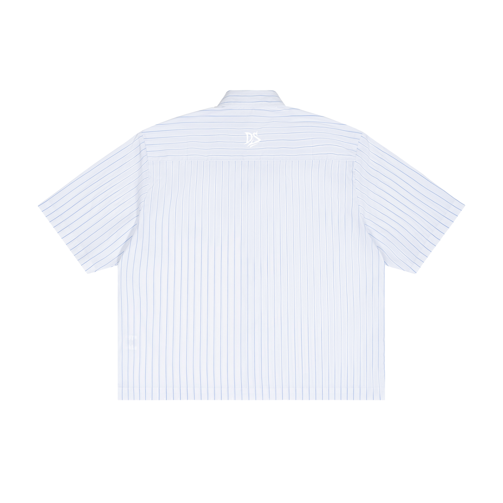 Unisex Striped Boxy Button-Up Shirt
