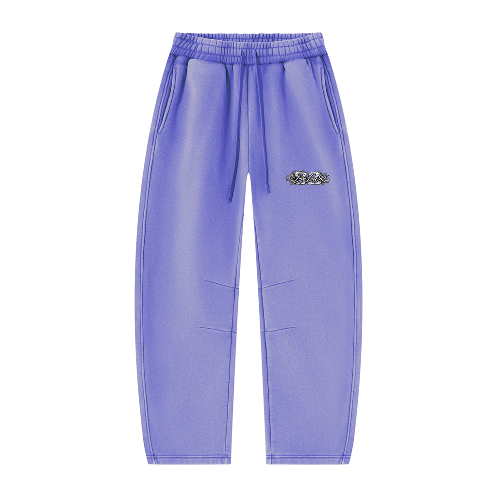 DeLuX Vintage Wash Barrel Leg Fleece Sweatpants