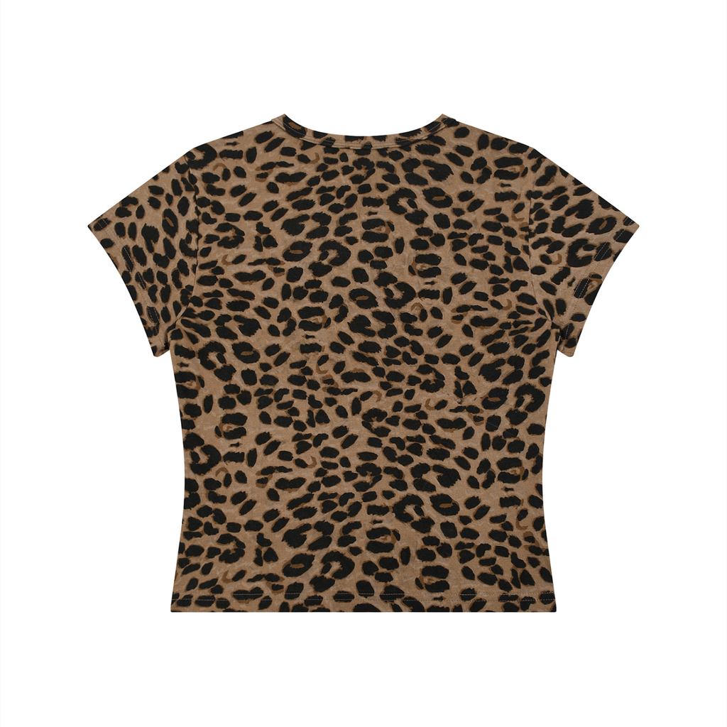 DeLuX Women’s Leopard Print Crop T-Shirt