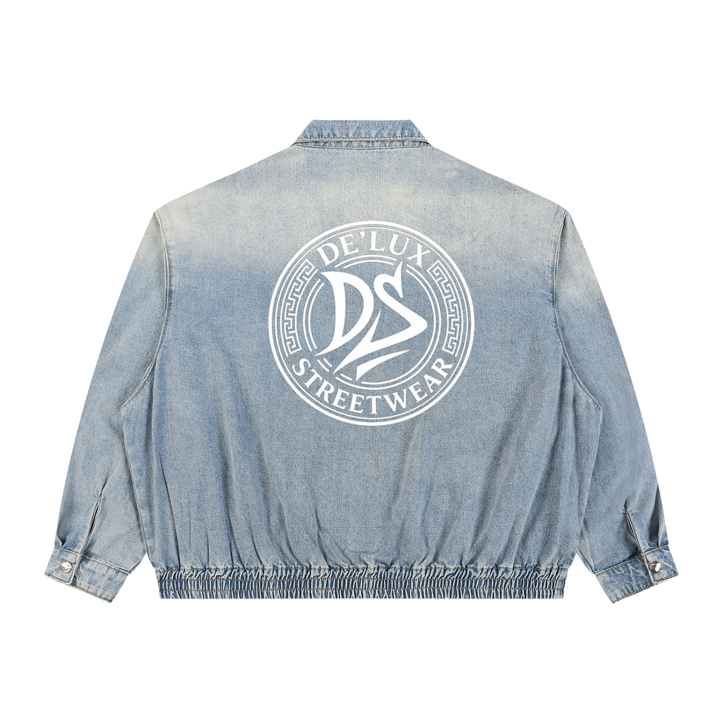 DeLuX Symbolized Vintage Wash Full-Zip Denim Jacket