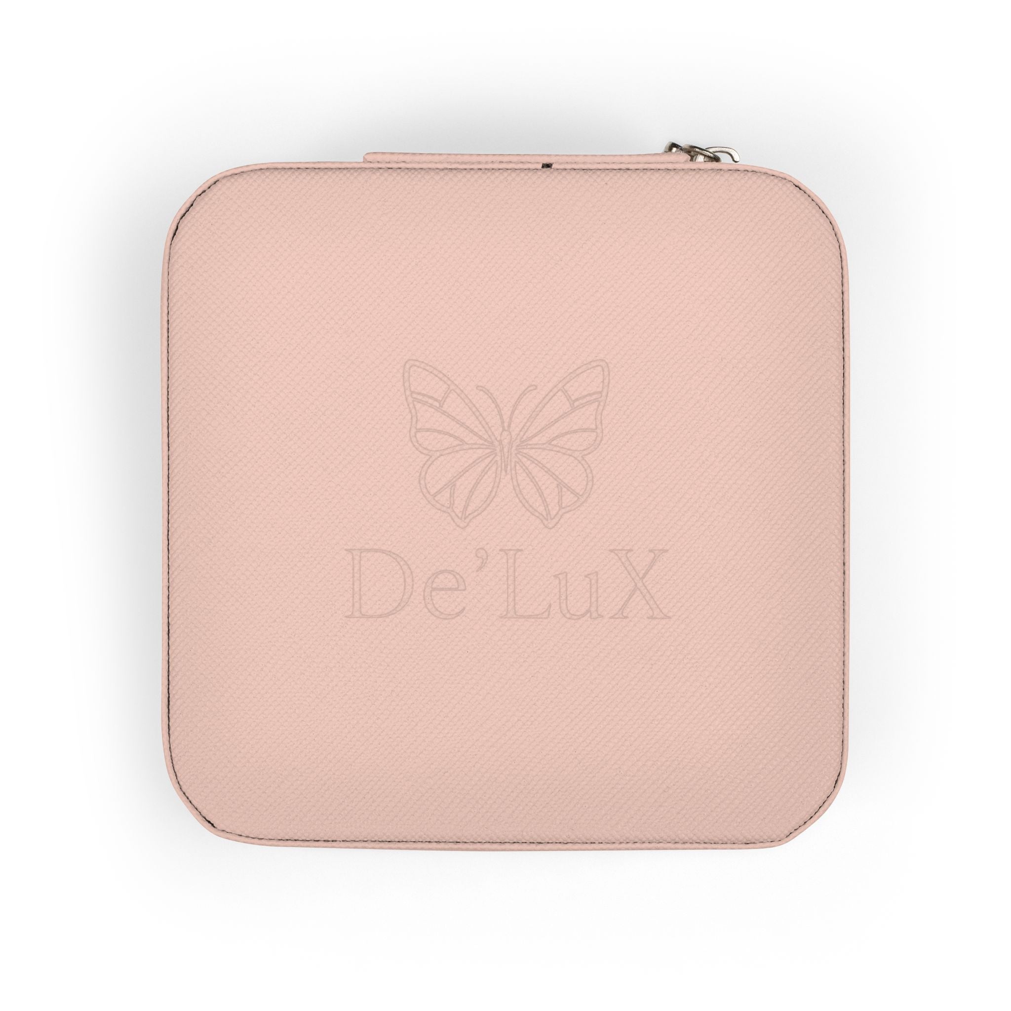 Travel Jewelry Case — Compact Pink Jewelry Organizer with Ring Slots & Compartments