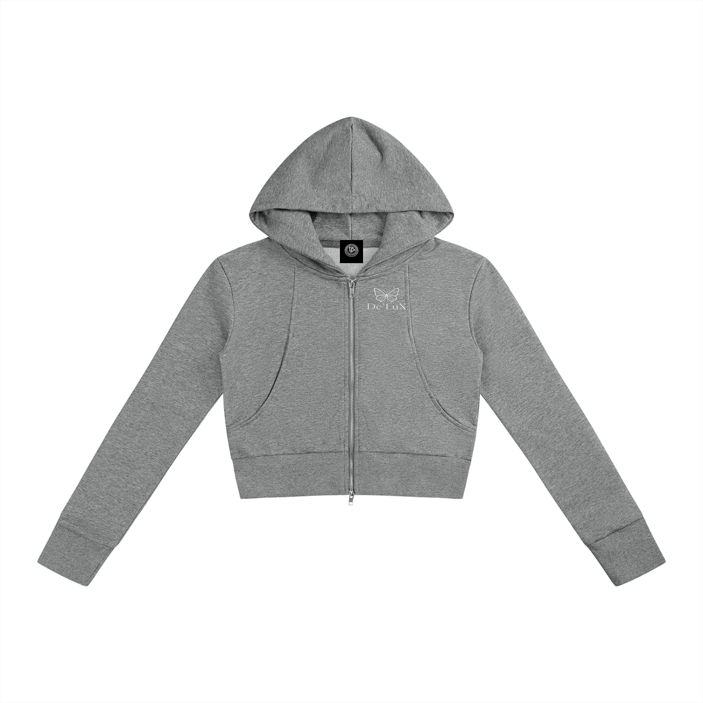 DeLuX Women’s Slim Crop Full Zip Hoodie