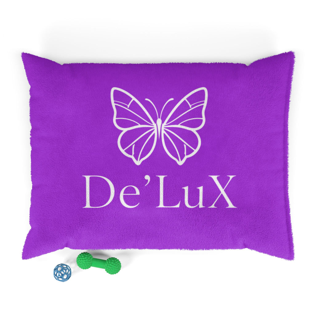 De'LuX Purple Butterfly Pet Bed — Luxury Plush Dog & Cat Cushion