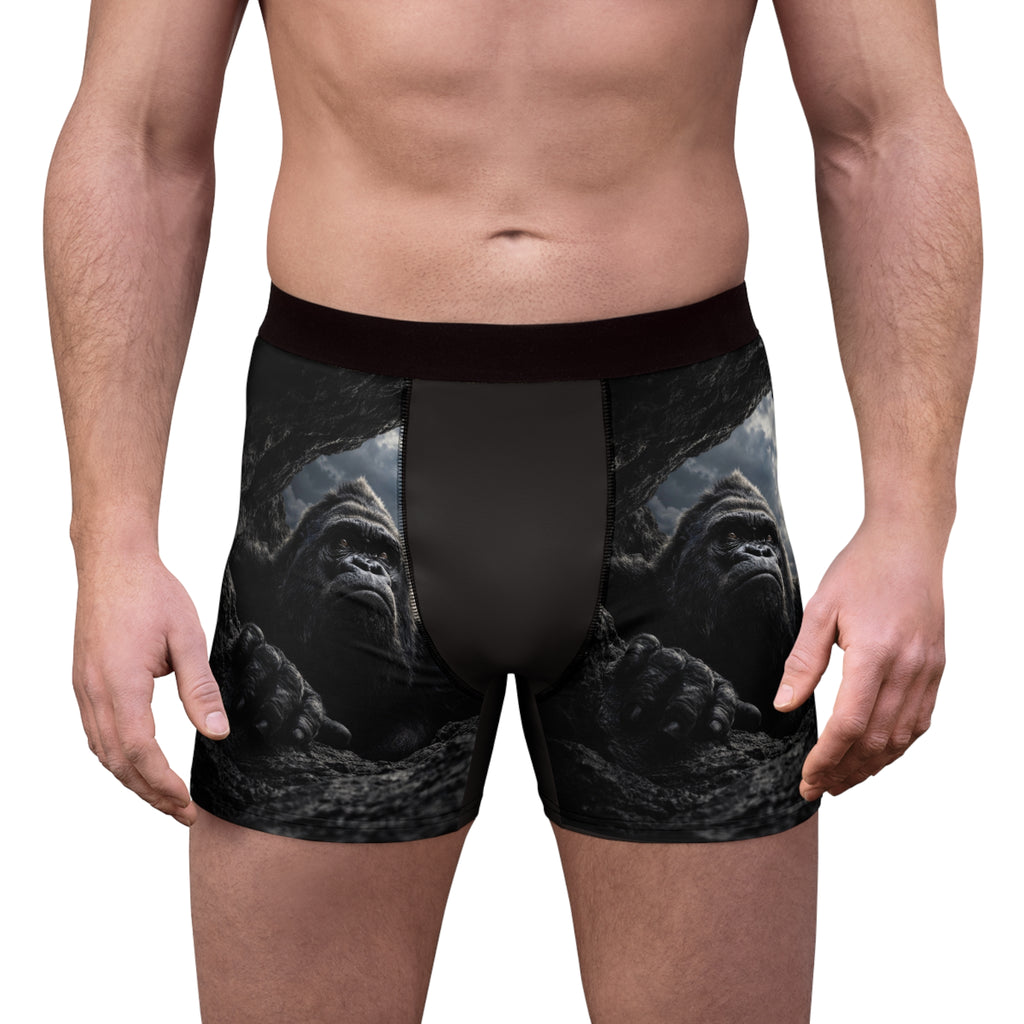 DeLUX Gorilla Cave Boxer Briefs — Men's All-Over Print Athletic Underwear