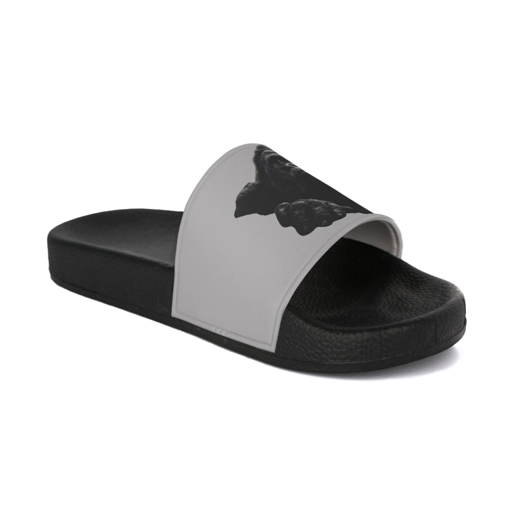 Men's Slide Sandals – Black Labrador Print Casual Slides