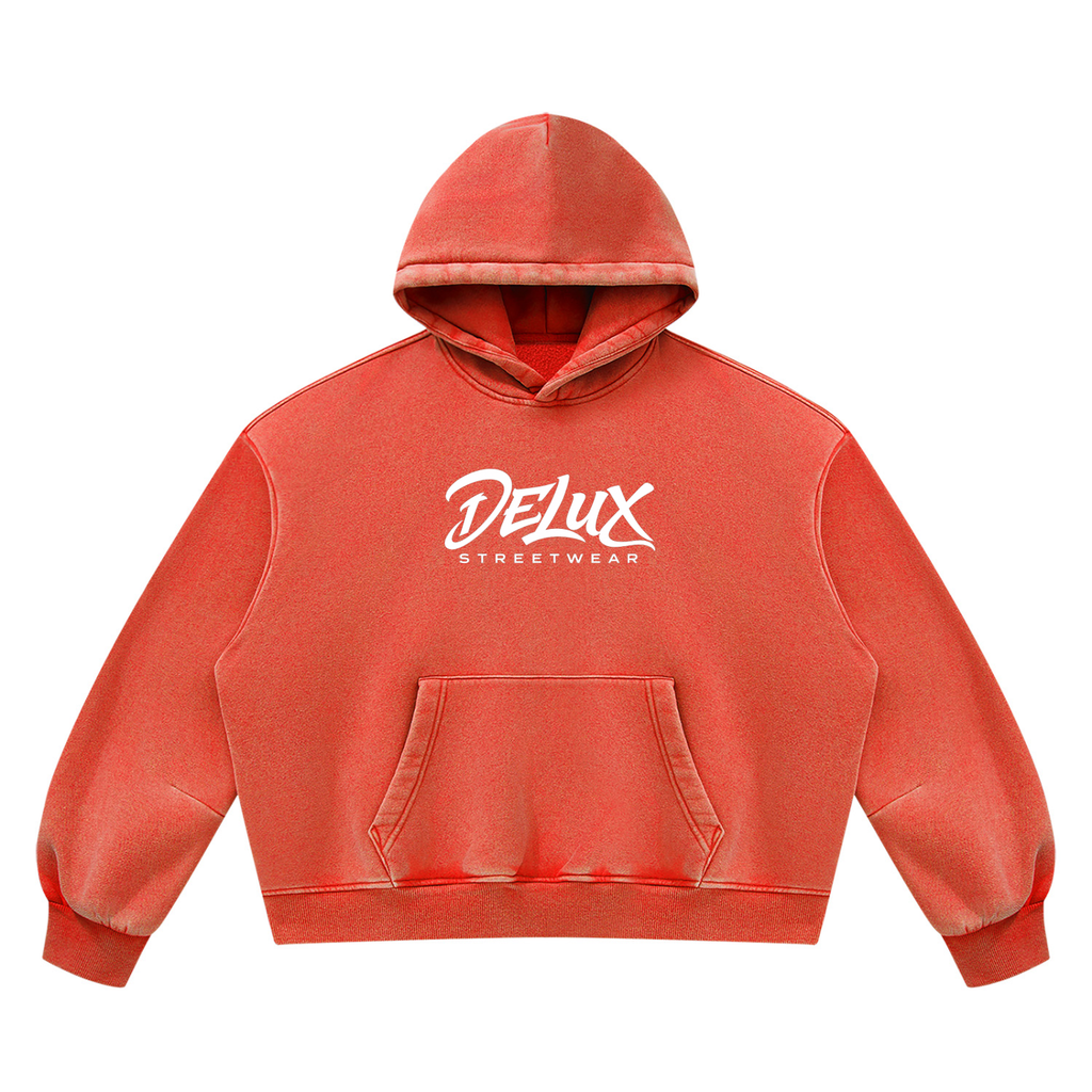 DeLuX  Vintage Wash Boxy Fleece Hoodie