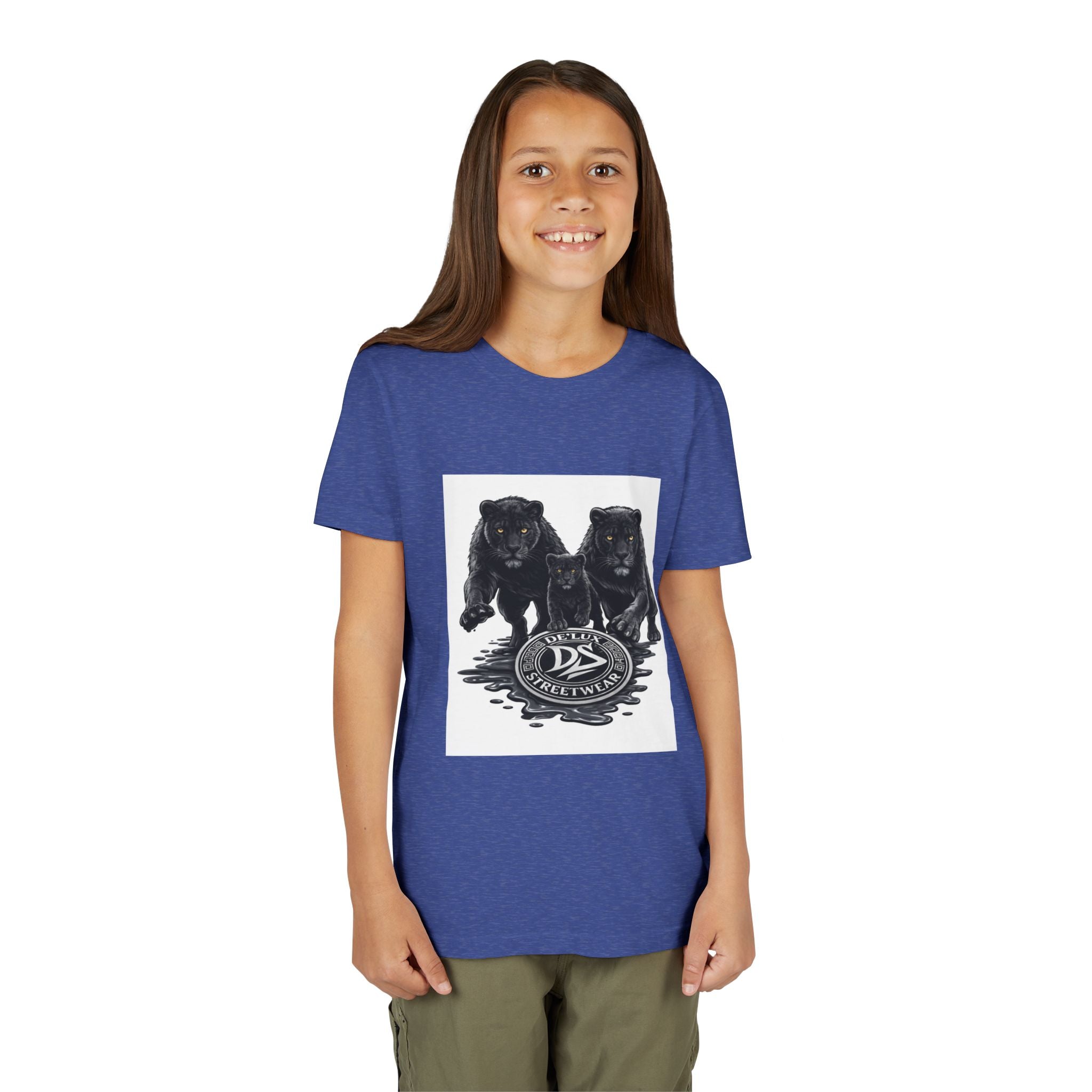 Youth Tee — Twin Black Panthers Graphic Kids T-Shirt