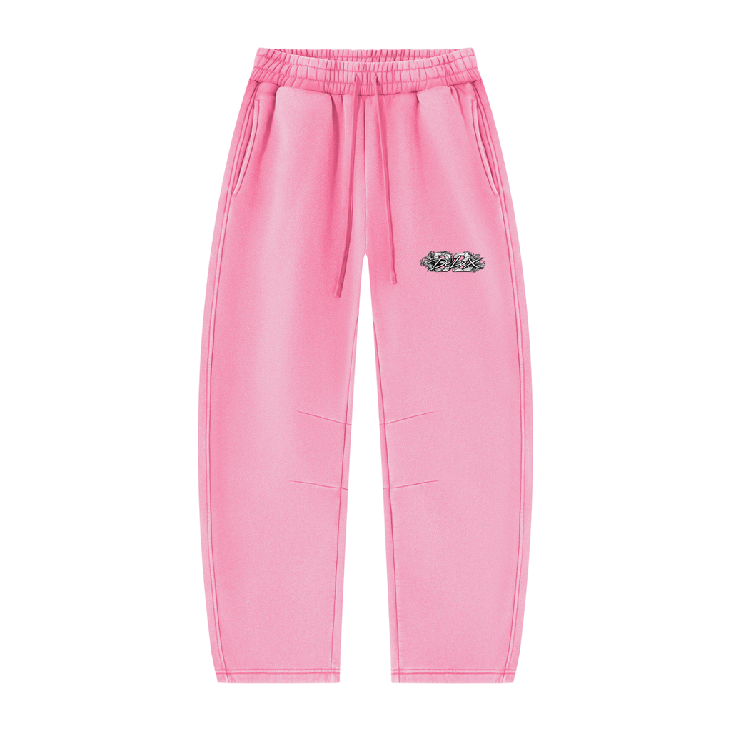 DeLuX Vintage Wash Barrel Leg Fleece Sweatpants