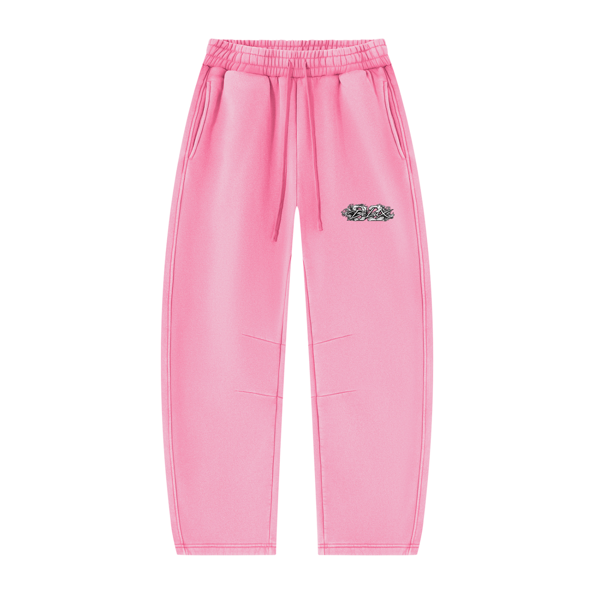 DeLuX Vintage Wash Barrel Leg Fleece Sweatpants