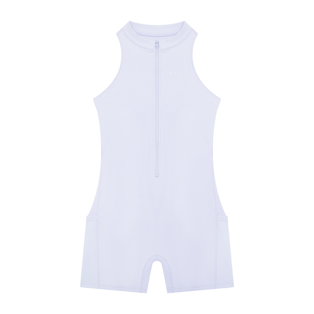 DeLuX Women’s Quarter-Zip Yoga Romper