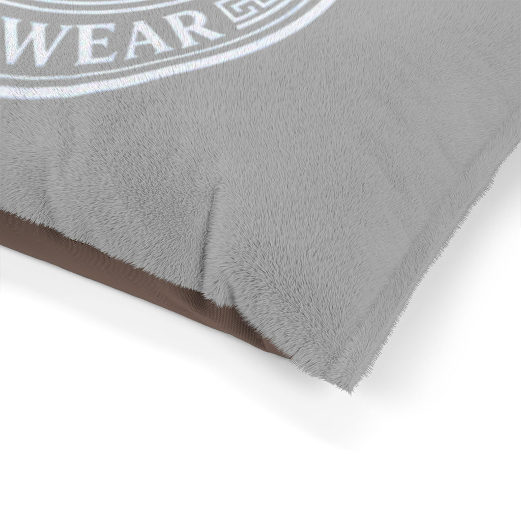 De'Lux Streetwear Logo Pet Bed – Plush Grey Dog & Cat Cushion