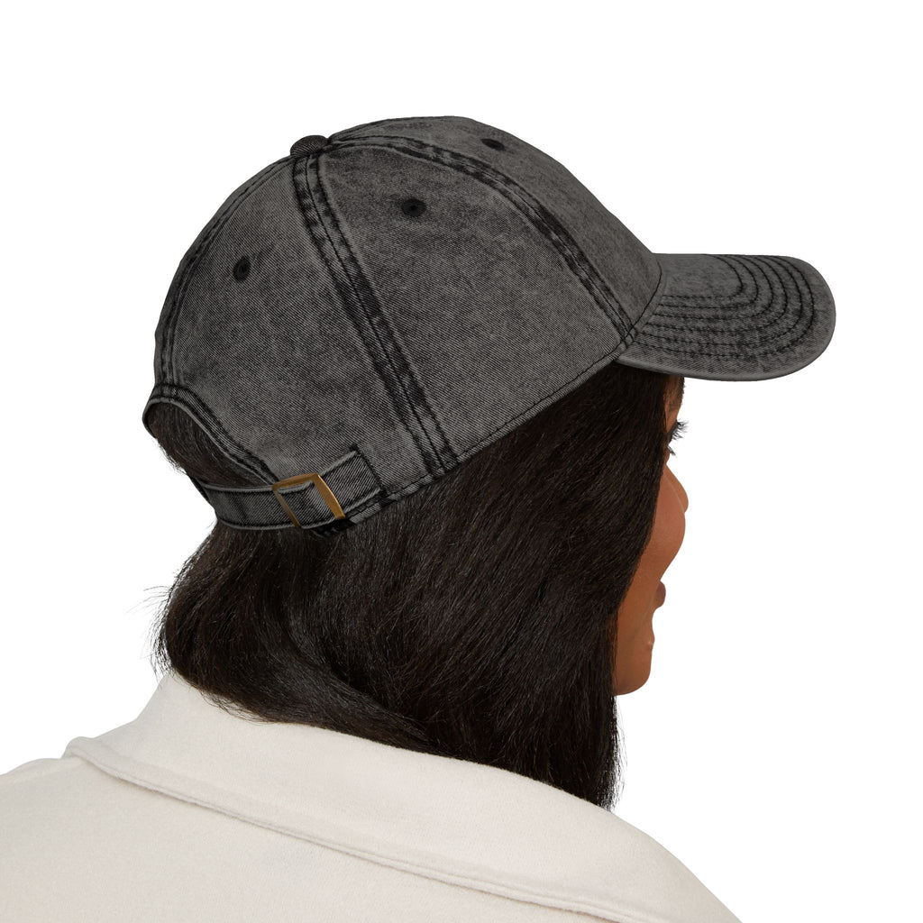 Embroidered Butterfly Vintage Cap — Red Distressed Dad Hat with "DeLuX" Text