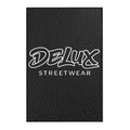Delux Streetwear Black Logo Area Rug — Modern Urban Entryway Mat