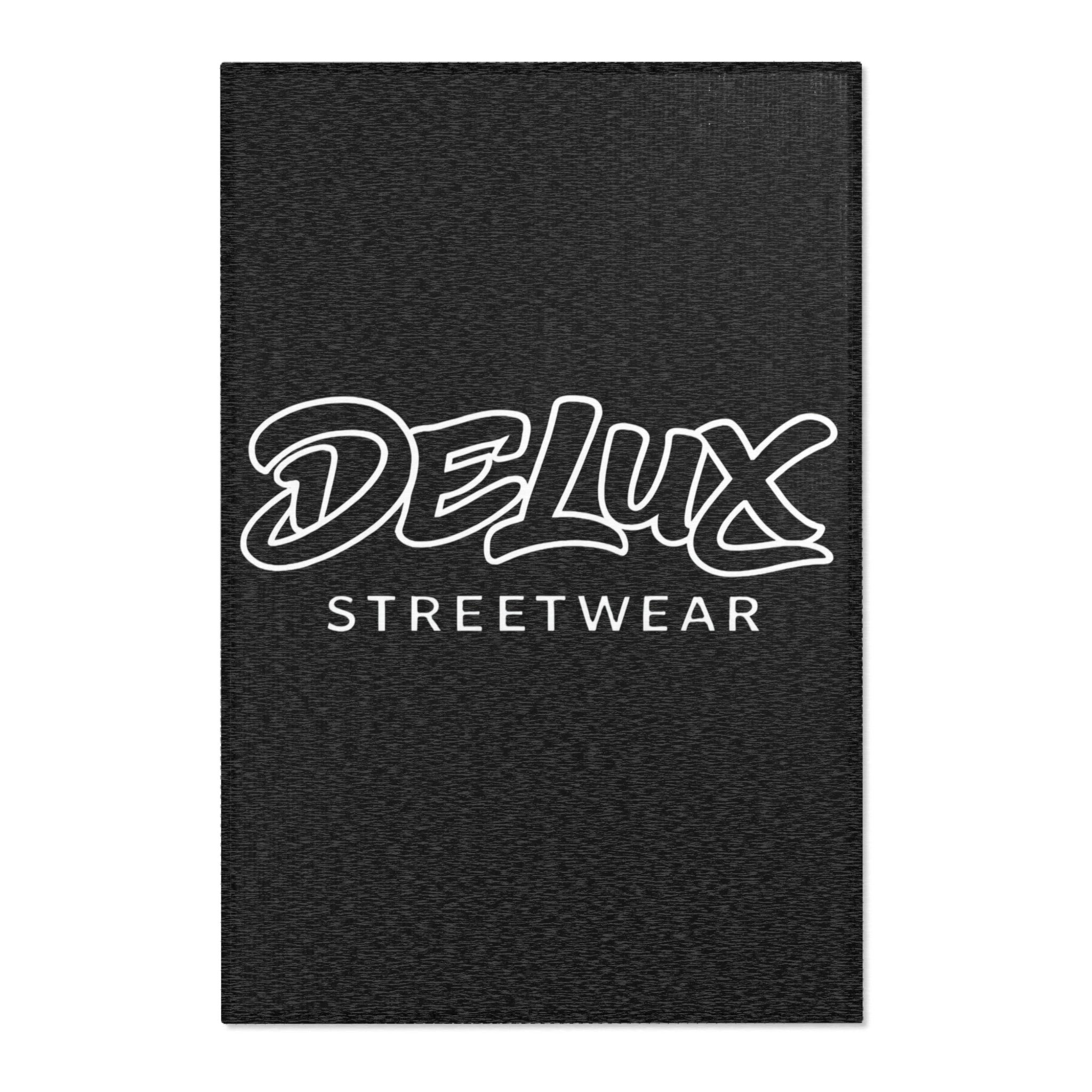 Delux Streetwear Black Logo Area Rug — Modern Urban Entryway Mat