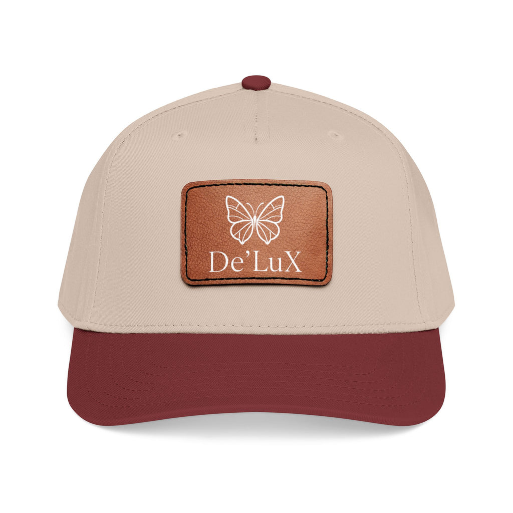 Leather Patch Baseball Cap — De'LuX Butterfly Mid-Profile Hat