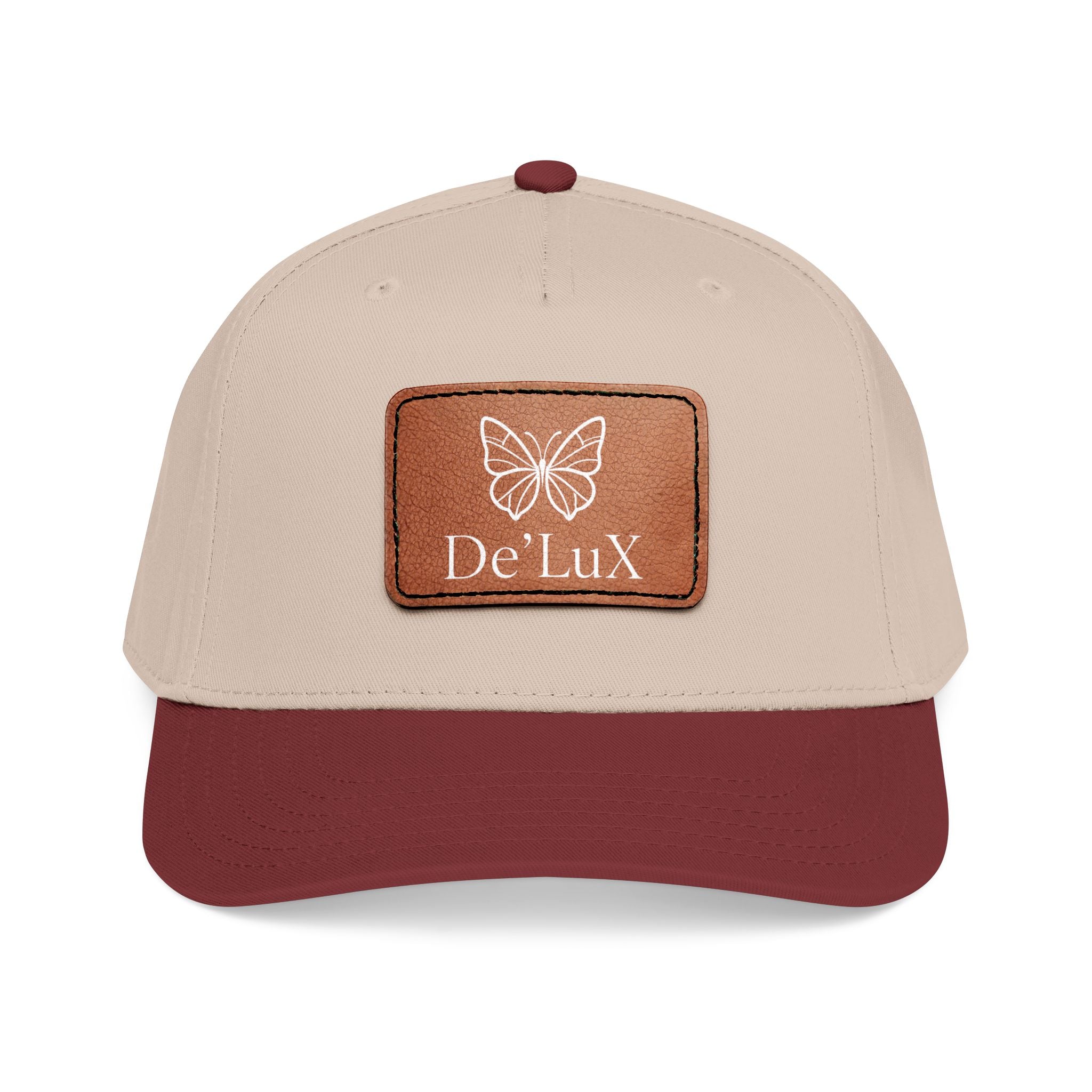 Leather Patch Baseball Cap — De'LuX Butterfly Mid-Profile Hat