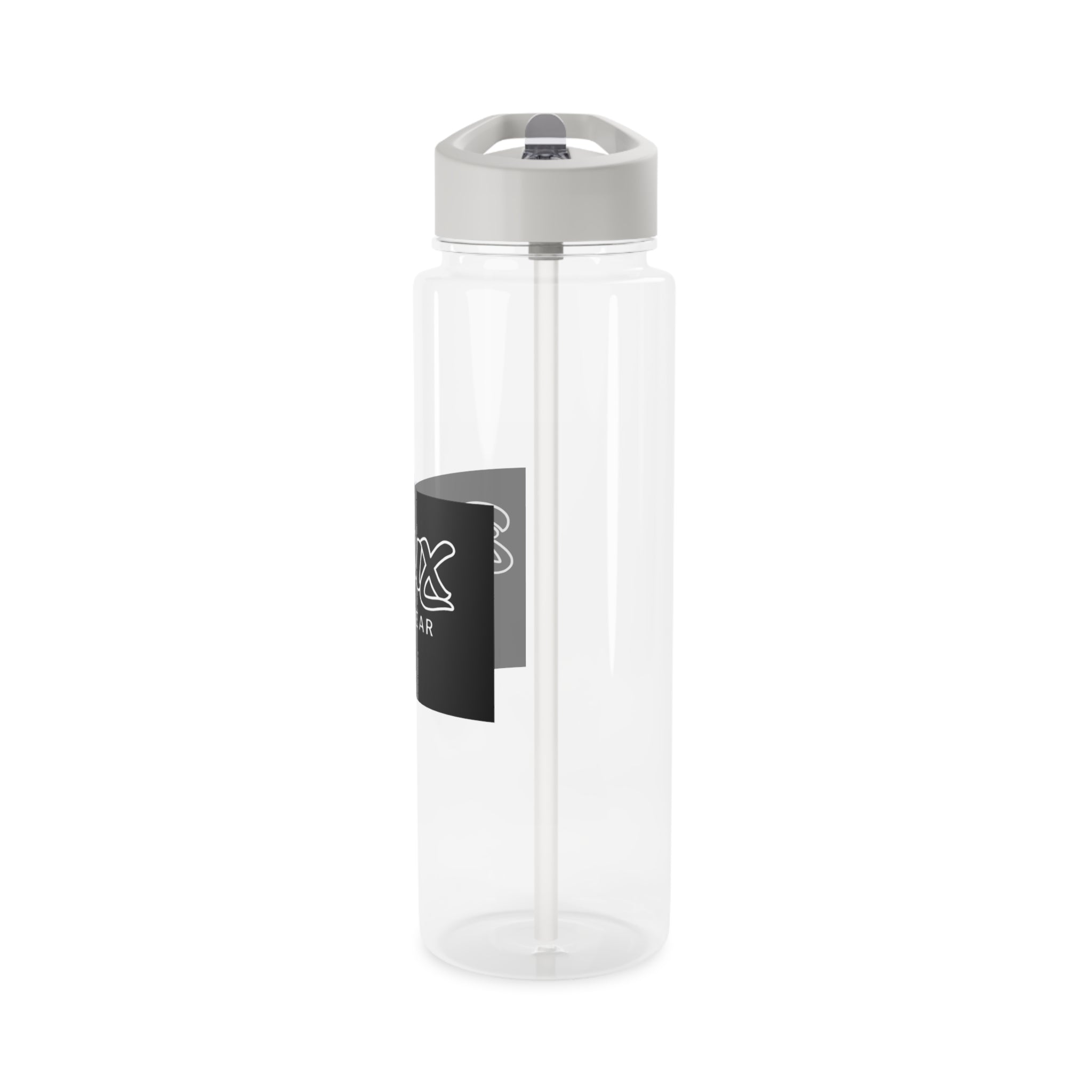 Delux Streetwear Tritan Water Bottle — Clear Sports Bottle with Straw