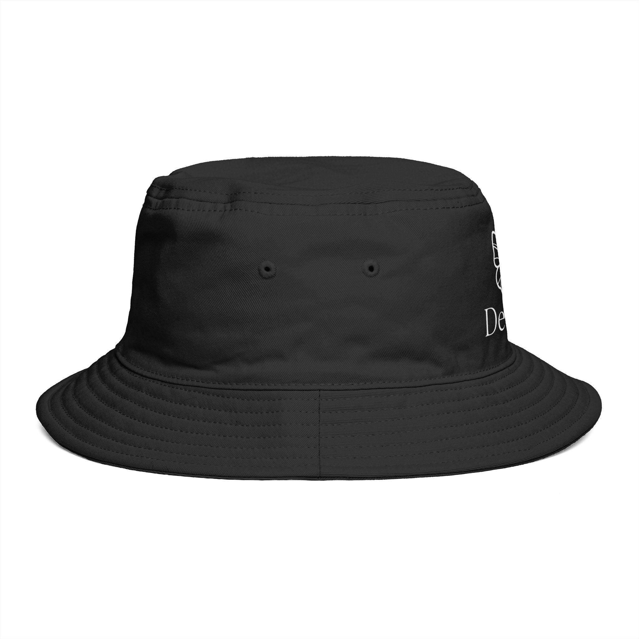 Women De’LuX Butterfly Bucket Hat — Embroidered Brown Fashion Hat